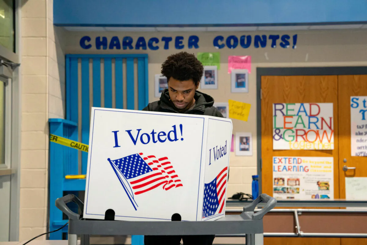 A man casts his vote in the Democratic Presidential Primary at a polling station in West Columbia, S.C., on Feb. 3, 2024. (Allison Joyce/AFP via Getty Images)