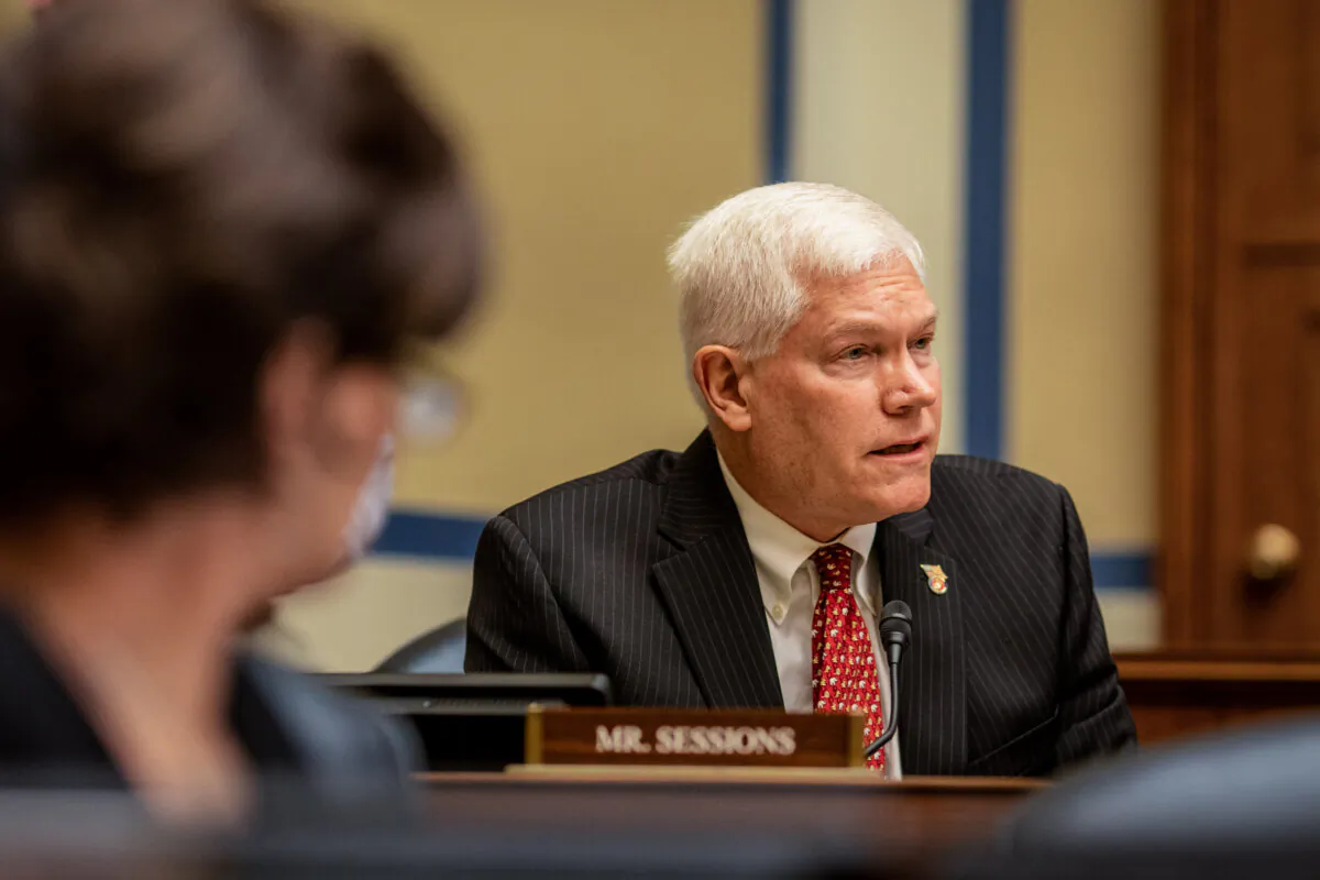 Rep. Pete Sessions (R-Texas) speaks to The House Oversight and Reform Committee following testimony about gun violence in Washington on June 8, 2022. (Jason Andrew/Pool/AFP via Getty Images)