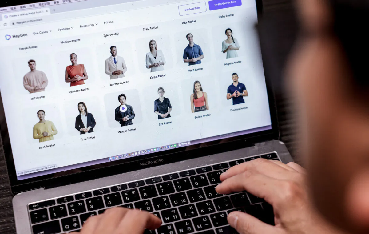 A photo illustration shows a user on an AI video generator website on a laptop computer in Taipei, Taiwan on Dec. 22, 2023. (I-Hwa Cheng/AFP via Getty Images)