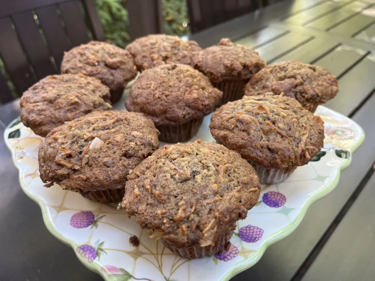 These muffins are loaded with fruits and carrots, held together by a classic muffin mix. (Diane Rossen Worthington/TNS)