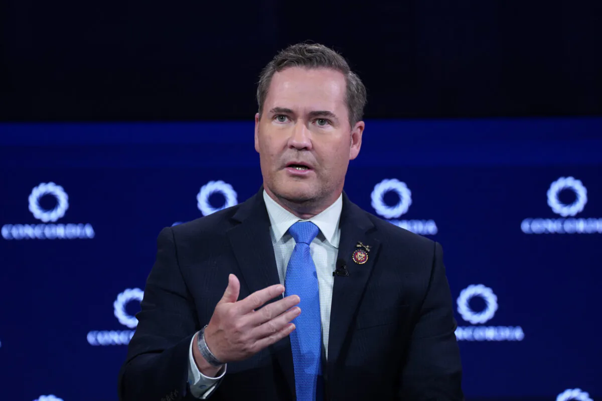 Rep. Mike Waltz (R-Fla.) speaks during the 2023 Concordia Annual Summit at Sheraton New York in New York City on Sept. 18, 2023. (Riccardo Savi/Getty Images for Concordia Summit)