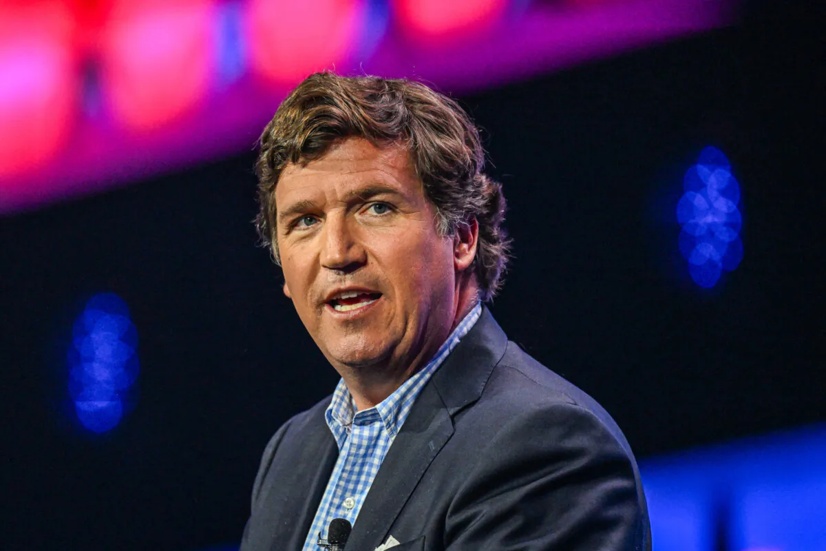 Tucker Carlson speaks in West Palm Beach, Fla., on July 15, 2023. (Giorgio Viera/AFP via Getty Images)