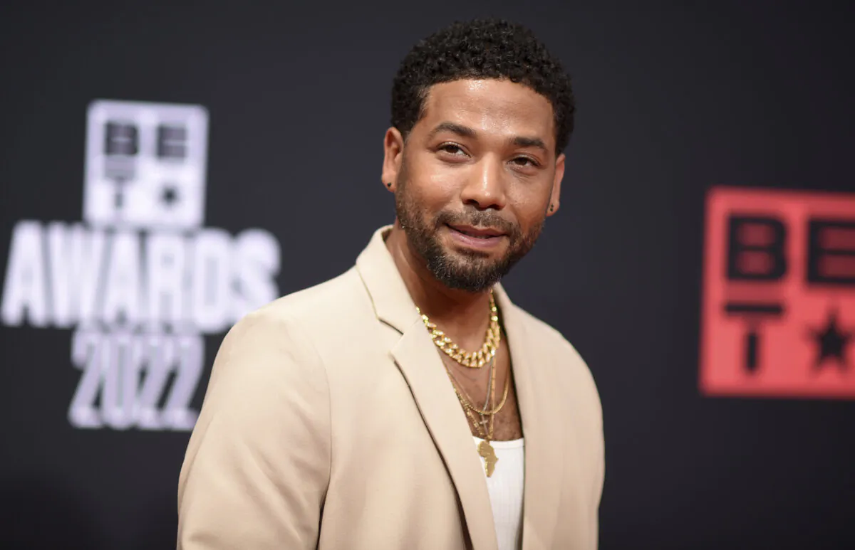 Actor Jussie Smollett arrives at the BET Awards in Los Angeles on June 26, 2022. (Richard Shotwell/Invision/AP)