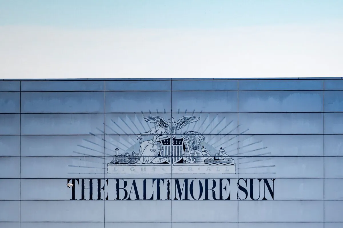 The Baltimore Sun building is seen in Baltimore, Md., on March 11, 2021. (Jim Watson/AFP via Getty Images)