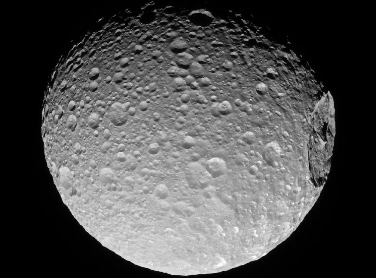 Saturn's moon Mimas in an image released on March 13, 2017. (NASA/JPL-Caltech/Space Science Institute/Handout via Reuters)