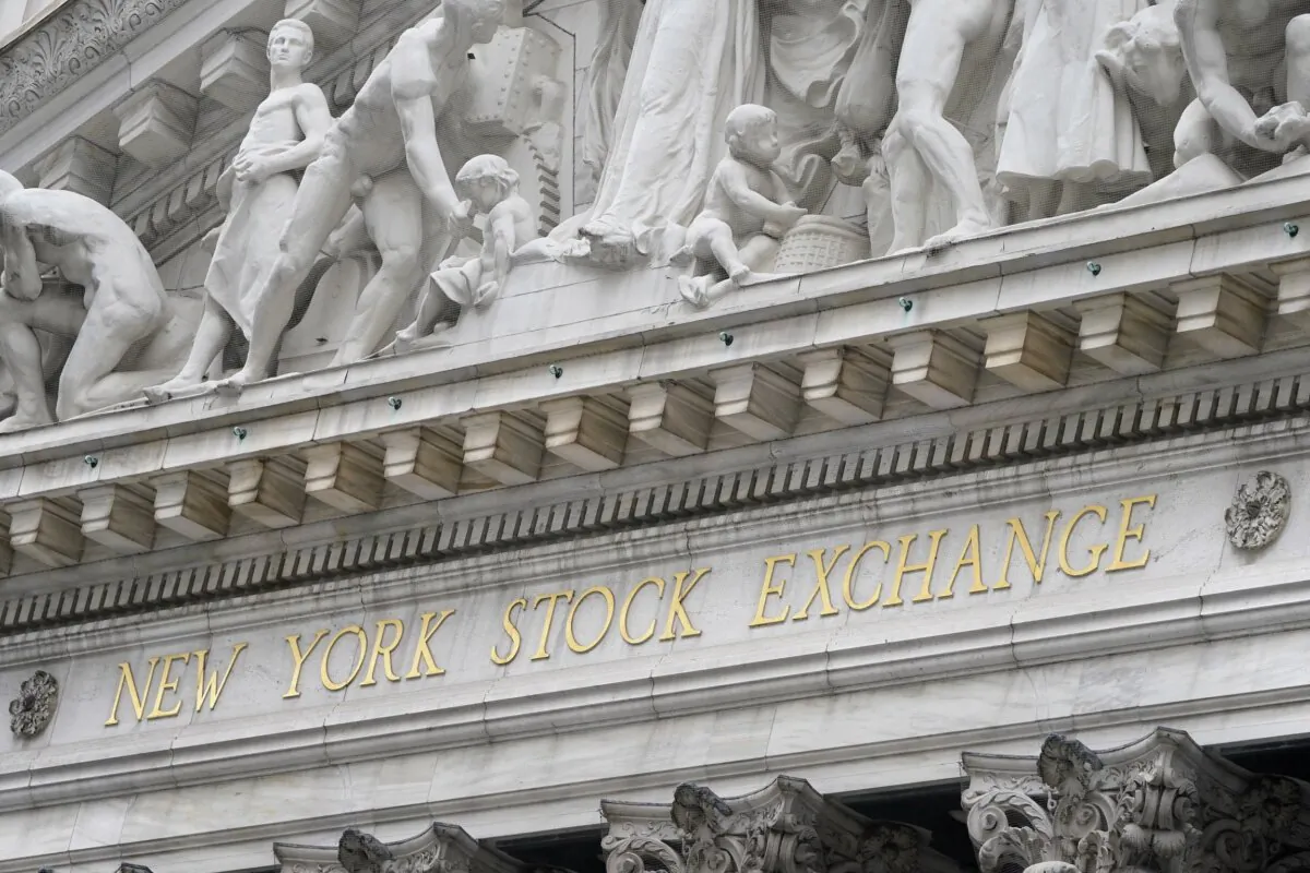 The sign of the New York Stock Exchange in New York on Nov. 23, 2020. (Seth Wenig/AP Photo)