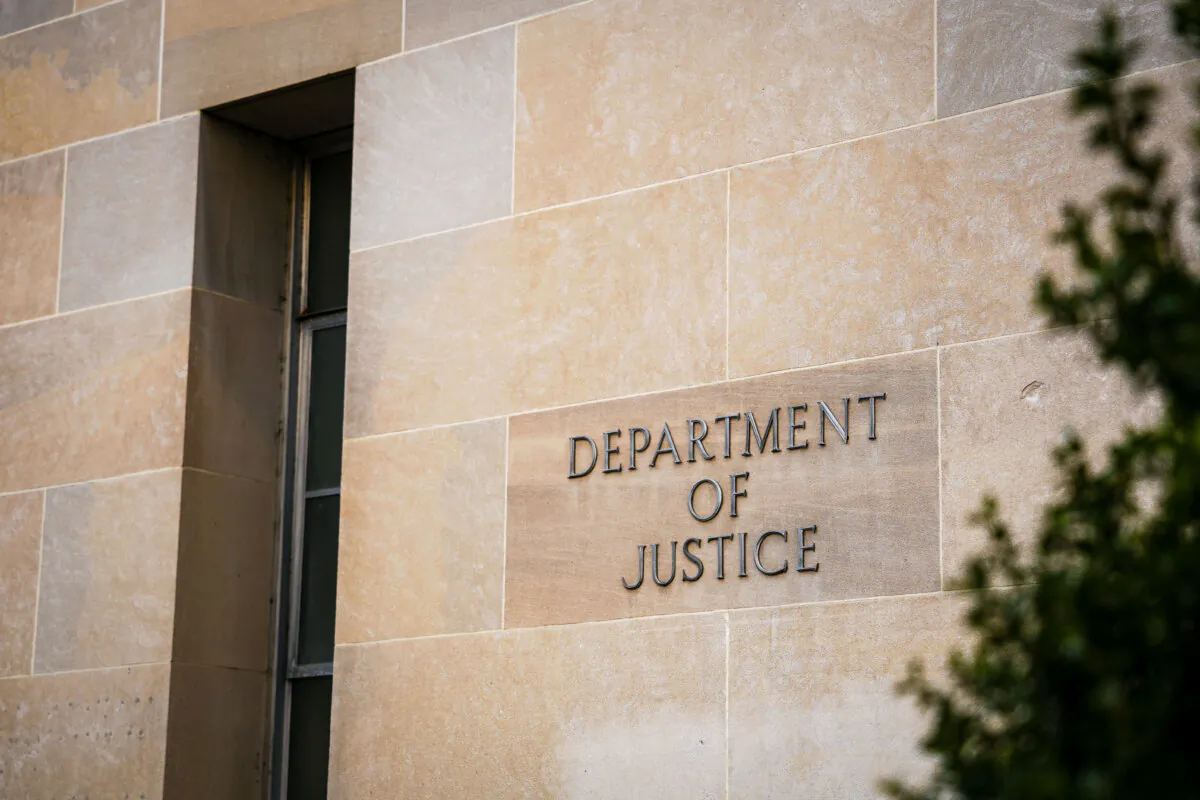 The Department of Justice in Washington on Jan. 4, 2024. (Madalina Vasiliu/The Epoch Times)