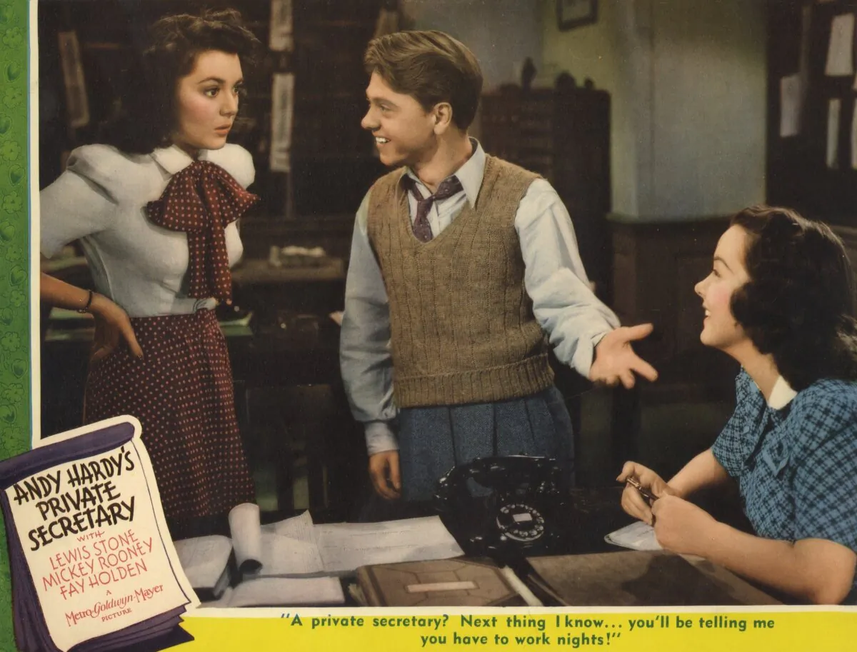 Lobby card from "Andy Hardy's Private Secretary" (1941). (MovieStillsDB)