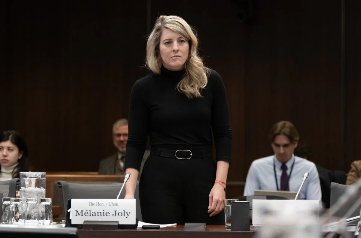 Foreign Affairs Minister Melanie Joly waits to appear at the Standing Committee on Foreign Affairs and International Development, in Ottawa, on Feb. 7, 2024. (The Canadian Press/Adrian Wyld)
