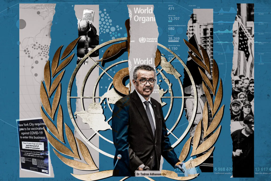 (Illustration by The Epoch Times, Getty Images, World Health Organization)
