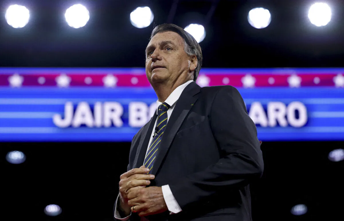 Jair Bolsonaro, former president of Brazil, arrives to speak at the Conservative Political Action Conference (CPAC) at Gaylord National Convention Center in National Harbor, Maryland, United States, on March 4, 2023. REUTERS/Evelyn Hockstein