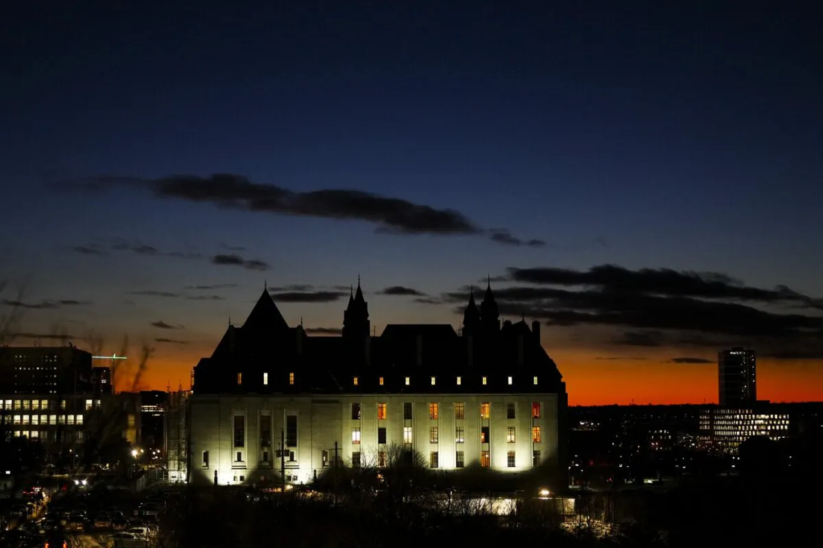 The Supreme Court of Canada is pictured at sunset in Ottawa on Dec. 13, 2023. (The Canadian Press/Sean Kilpatrick)
