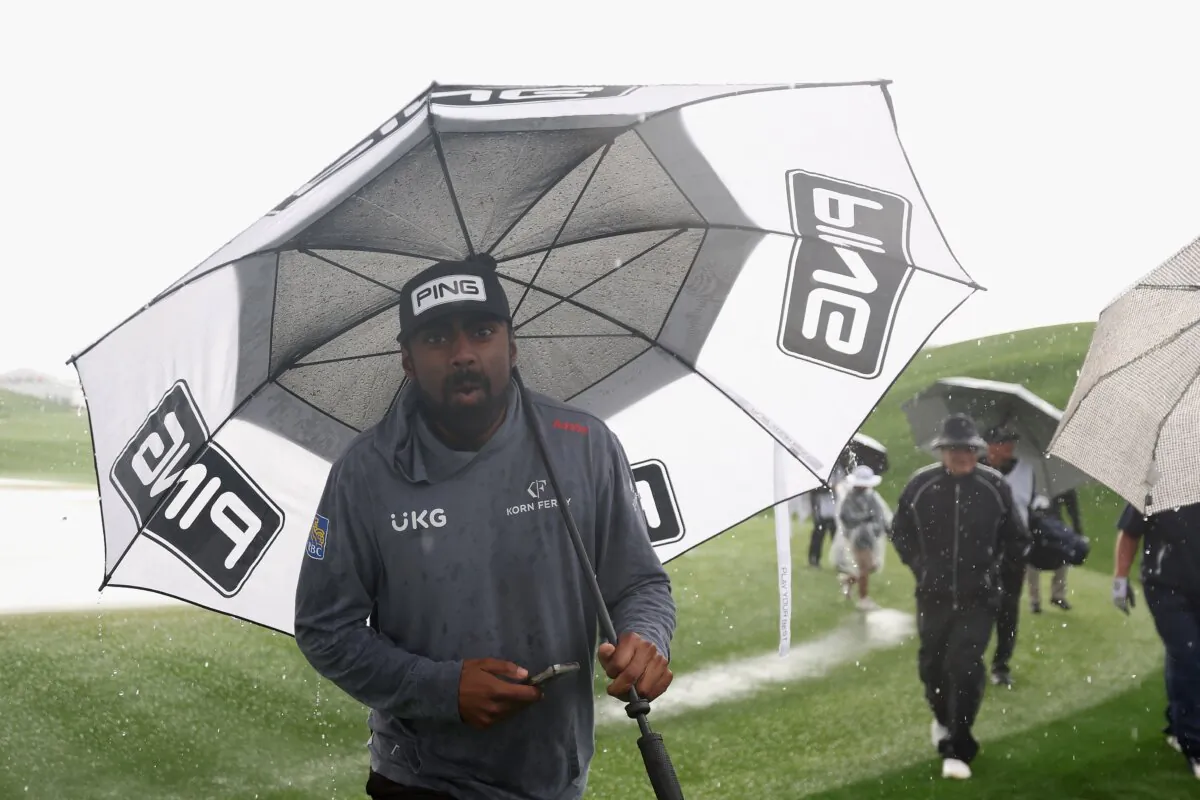 Sahith Theegala Sahith Theegala reacts as he walks off the 18th hole during a weather delay at the Pro-am to the WM Phoenix Open at TPC Scottsdale in Scottsdale, Ariz., on Feb. 7, 2024. (Christian Petersen/Getty Images)