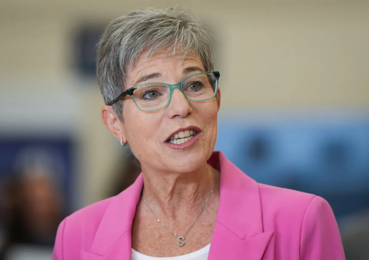 Then-B.C. Minister of Post-Secondary Education Selina Robinson makes an announcement at the British Columbia Institute of Technology Annacis Island Campus, in Delta on May 2, 2023. (The Canadian Press/Darryl Dyck)