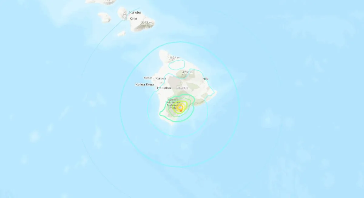 A magnitude 5.7 earthquake struck just south of the Big Island of Hawaii on Feb. 9, 2024. (USGS)