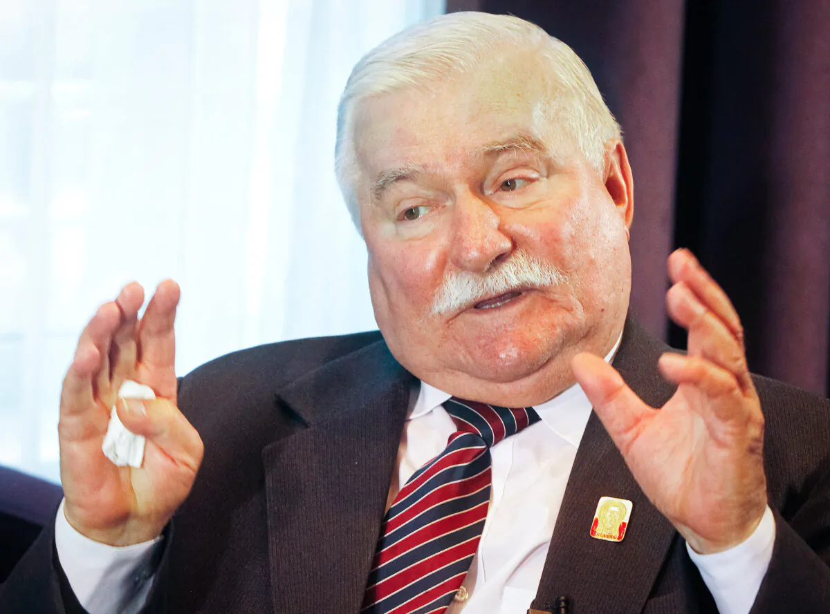 Poland’s former president and Solidarity founder, Lech Walesa, talks to The Associated Press in Warsaw, Poland, on May 23, 2014. (Czarek Sokolowski/AP Photo)