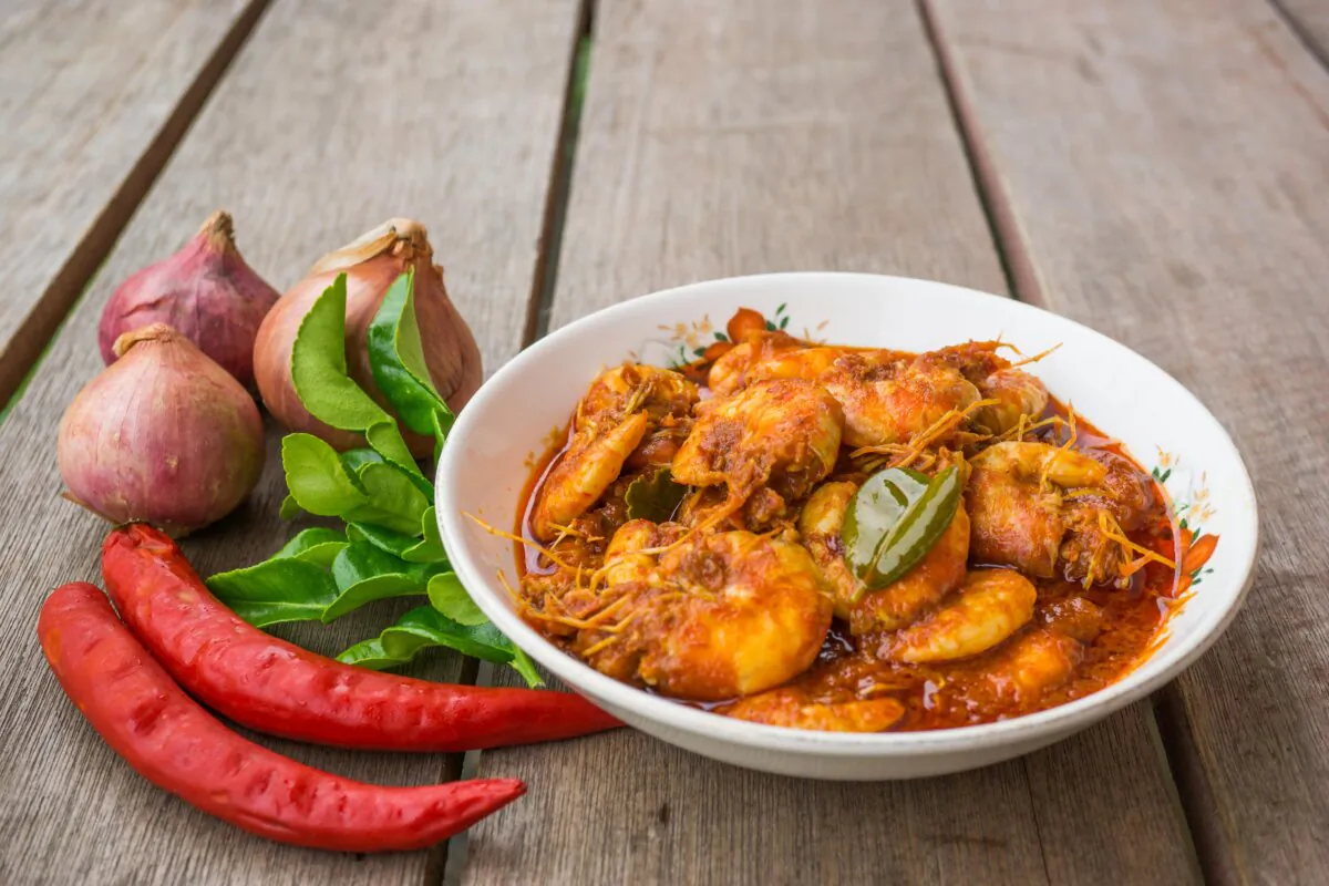 Chili prawns, also known as sambal udang. (Irwan Bujang/Shutterstock)