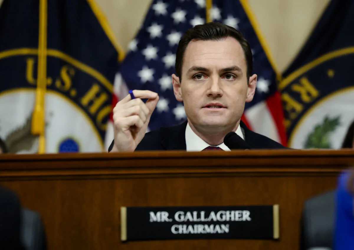Chairman Mike Gallagher (R-Wis.) presides over the first hearing of the U.S. House Select Committee on Strategic Competition between the United States and the Chinese Communist Party, in the Cannon House Office Building in Washington, D.C., on Feb. 28, 2023. The committee is investigating economic, technological and security competition between the U.S. and China. (Kevin Dietsch/Getty Images)
