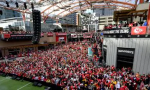 Fans Gather to Watch Super Bowl