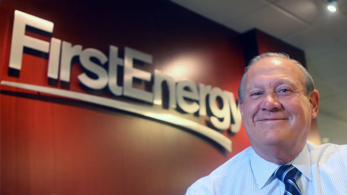 FirstEnergy Corp. President and CEO Charles "Chuck" Jones appears at the company's Akron, Ohio headquarters, in 2015. (Phil Masturzo/Akron Beacon Journal via AP)