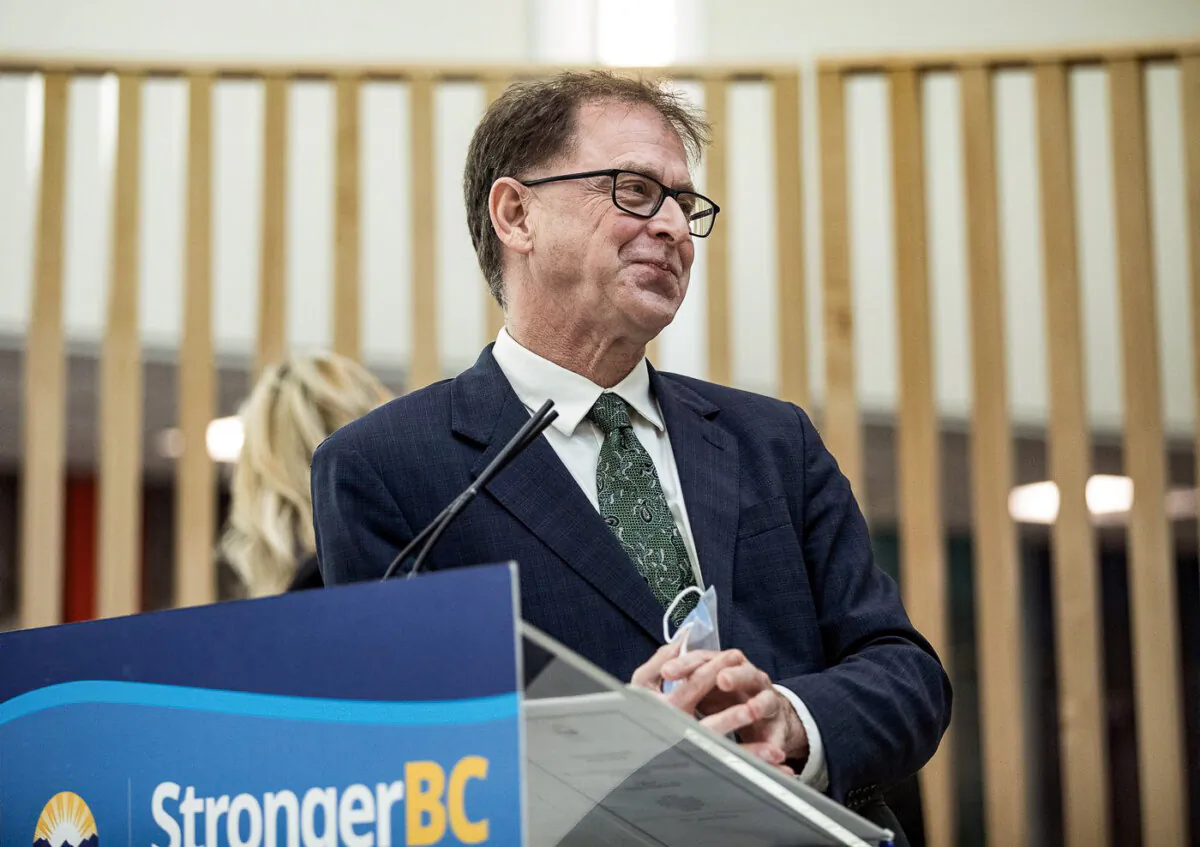 Health Minister Adrian Dix speaks during an announcement at the Royal Inland Hospital in Kamloops, B.C., on Feb. 8, 2023. (The Canadian Press/Marissa Tiel)