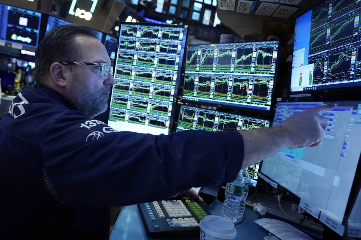 Specialist Anthony Matesic works at his post on the floor of the New York Stock Exchange on Jan. 31, 2024. (Richard Drew/AP Photo)