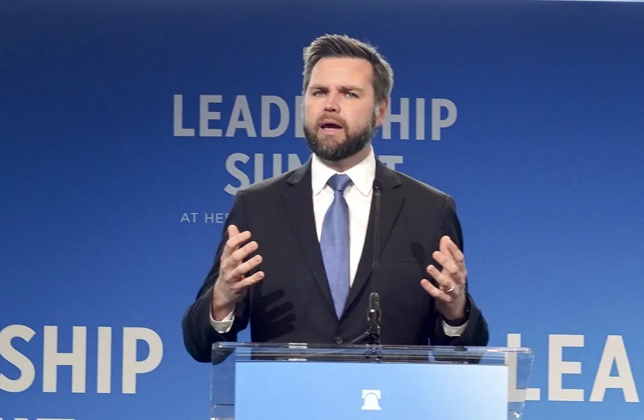 Sen. JD Vance (R-Ohio) speaks at the Heritage Foundation's Leadership Summit in National Harbor, Md., on Apr. 20, 2023. (Terri Wu/The Epoch Times)
