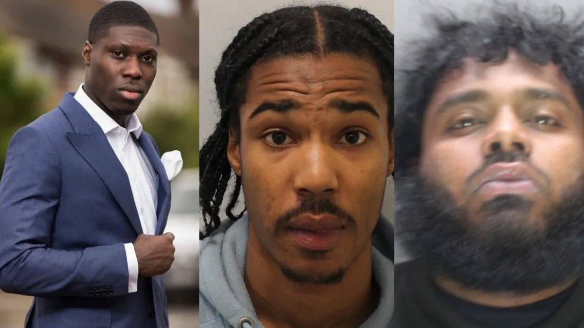 Undated images of Emmanuel Odunlami (L) who was murdered by Jordell Menzies (C) after security guard Kavindu Hettiarachichi (R) tipped him off about a luxury Patek Philippe watch he was wearing at an event in London. (Metropolitan Police)