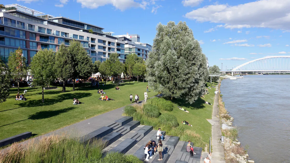 Bratislava's Eurovea is an ambitious mixed-use development along the Danube River. (Rick Steves/TNS)