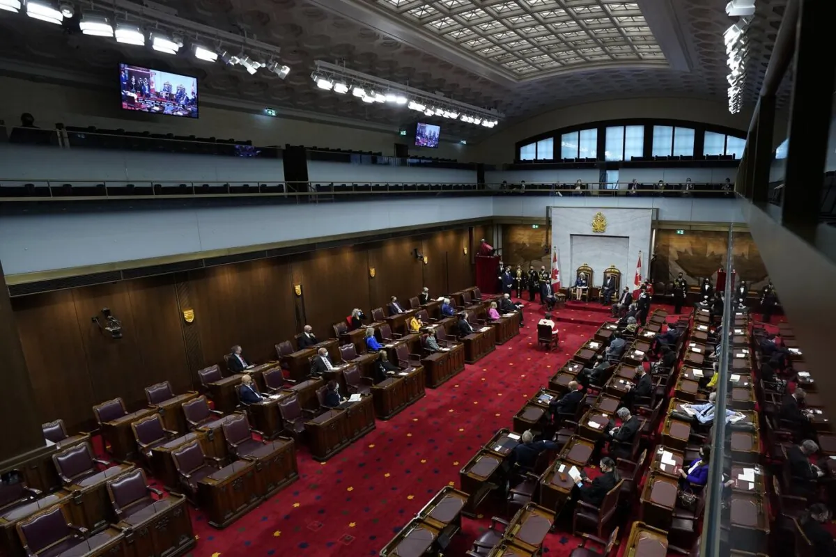 An overall view of the Senate is shown in Ottawa, on Nov. 23, 2021. (The Canadian Press/Adrian Wyld)