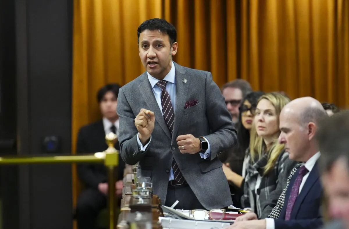 Justice Minister Arif Virani during question period in the House of Commons on Parliament Hill in Ottawa on Feb. 12, 2024. (The Canadian Press/Sean Kilpatrick)