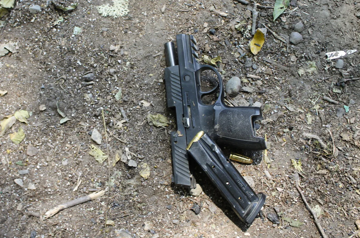 Firearm seized by the Mendocino County Sheriff's Department during raids of illegal cannabis grow sites in Northern California. (Courtesy of the Mendocino County Sheriff's Department)