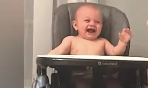 Baby Hysterically Laughing at Mom’s Fake Sneezes