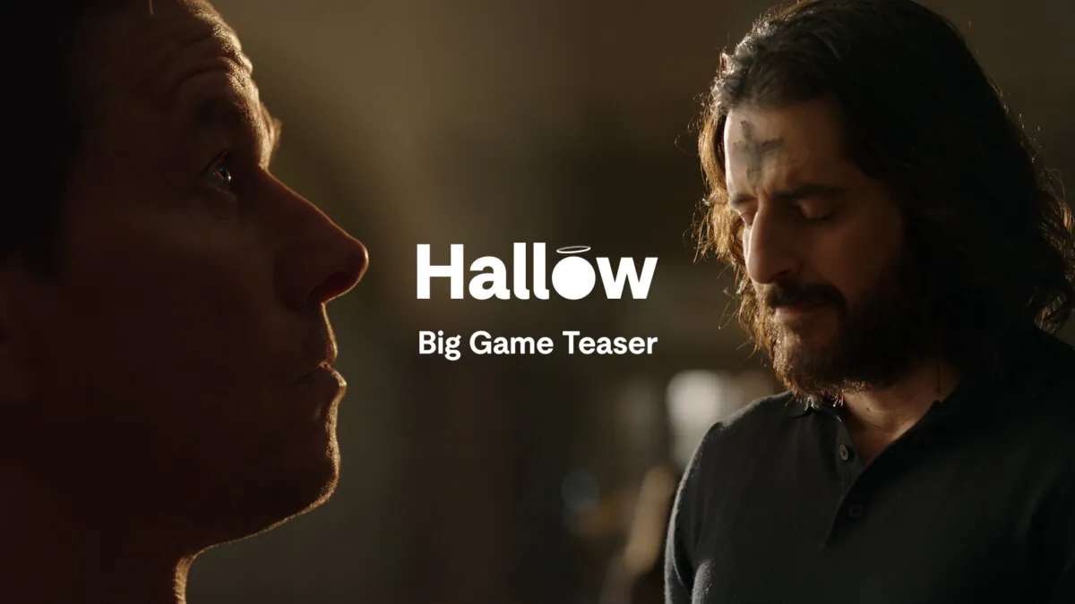 A still from Hallow's Super Bowl commercial that aired on Feb. 11, 2024. (Courtesy of Hallow)