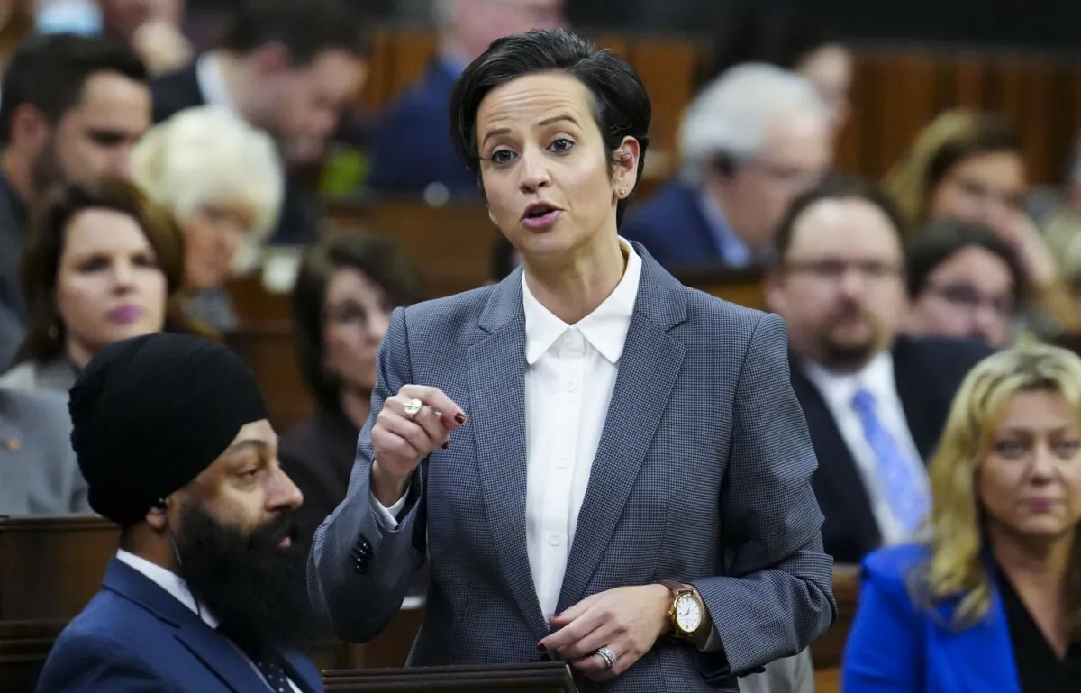 Conservative Deputy Leader Melissa Lantsman asks a question during question period in the House of Commons on Parliament Hill in Ottawa, on Feb. 13, 2024. (The Canadian Press/Sean Kilpatrick)