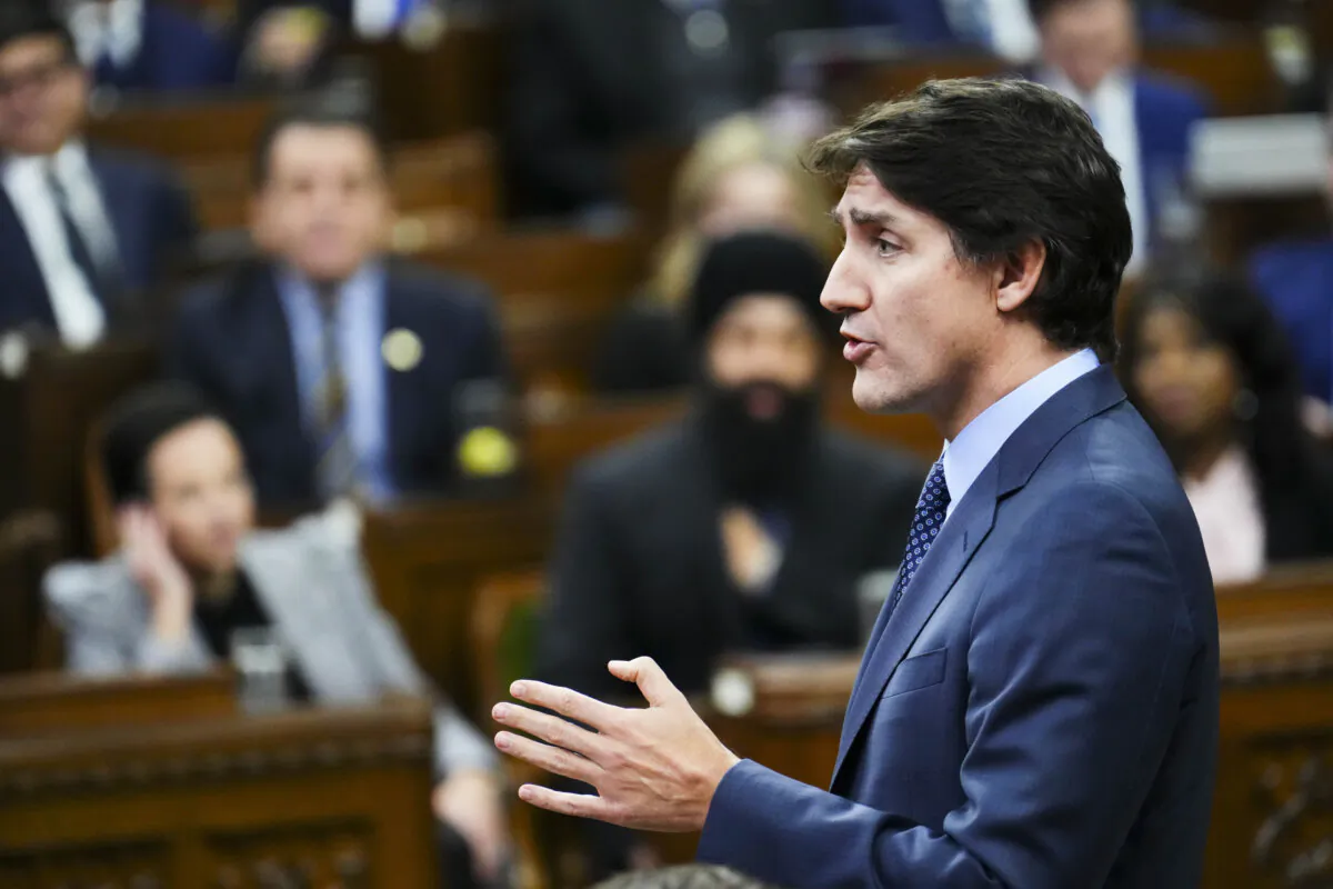 Prime Minister Justin Trudeau responds during question period in the House of Commons on Parliament Hill in Ottawa on Feb. 14, 2024. (The Canadian Press/Sean Kilpatrick)