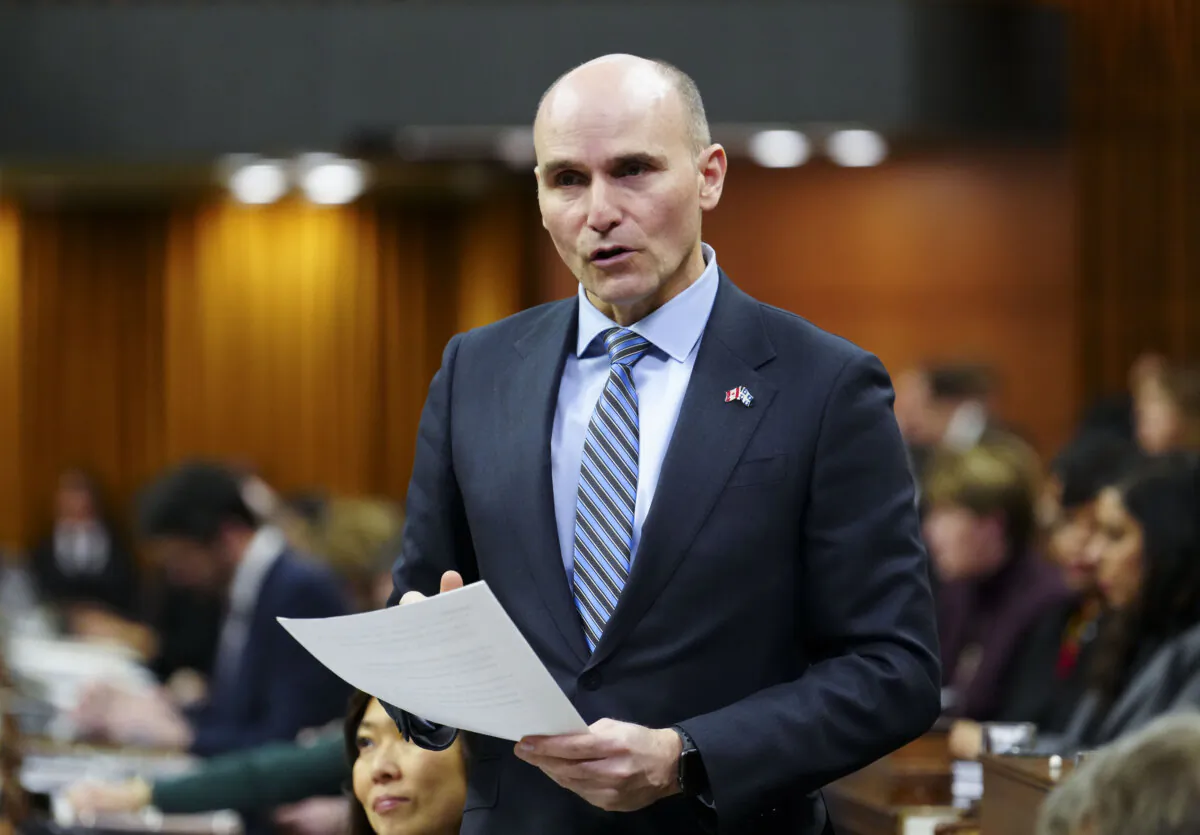 Public Services and Procurement Minister Jean-Yves Duclos responds to a question during question period in the House of Commons on Parliament Hill in Ottawa on Feb. 13, 2024. (THE CANADIAN PRESS/Sean Kilpatrick)
