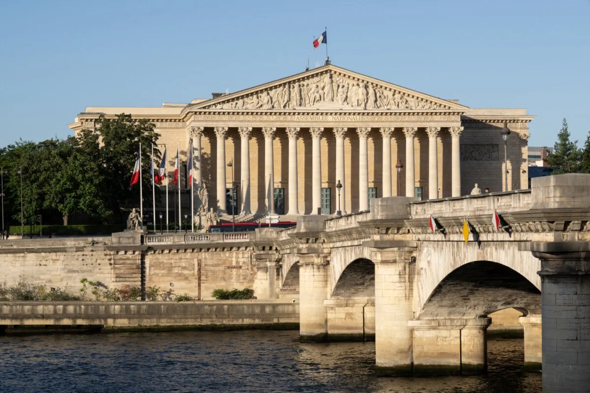 A general view of the French National Assembly (Assemblee Nationale) is seen in Paris on July 17, 2023. (Bertrand Guay/AFP via Getty Images)