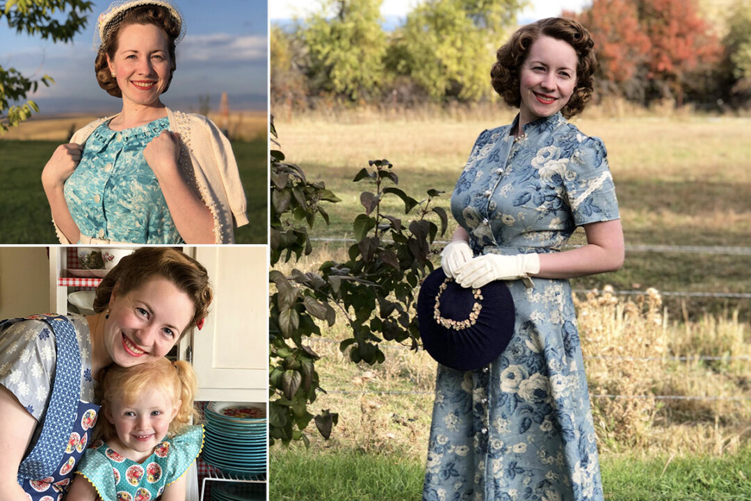 'The glory and joy of womanhood': Mom of 4 crochets and sews vintage dresses for herself and kids