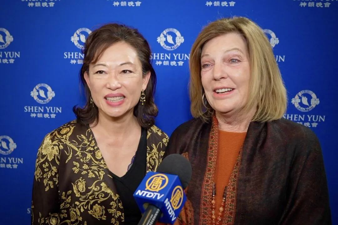 Helen Flanagan and Lisa Marban watched Shen Yun Performing Arts at the Columbia County Performing Arts Center in Augusta, Ga., on Feb. 17, 2024. (Frank Xie/NTD)