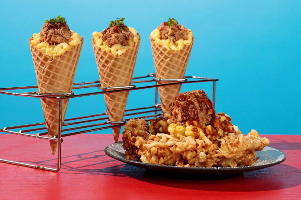A secret menu with 10 Mac & Cheese items is part of the Peanuts Celebration at Knott's Berry Farm in Buena Park, California. (Knott's Berry Farm/TNS) 