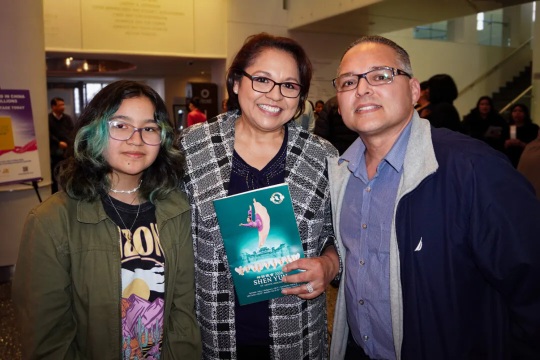 The Martinez family attended Shen Yun Performing Arts at the Tobin Center for the Performing Arts, in San Antonio, Texas, on Feb. 17, 2024. (Yeawen Hung/The Epoch Times)
