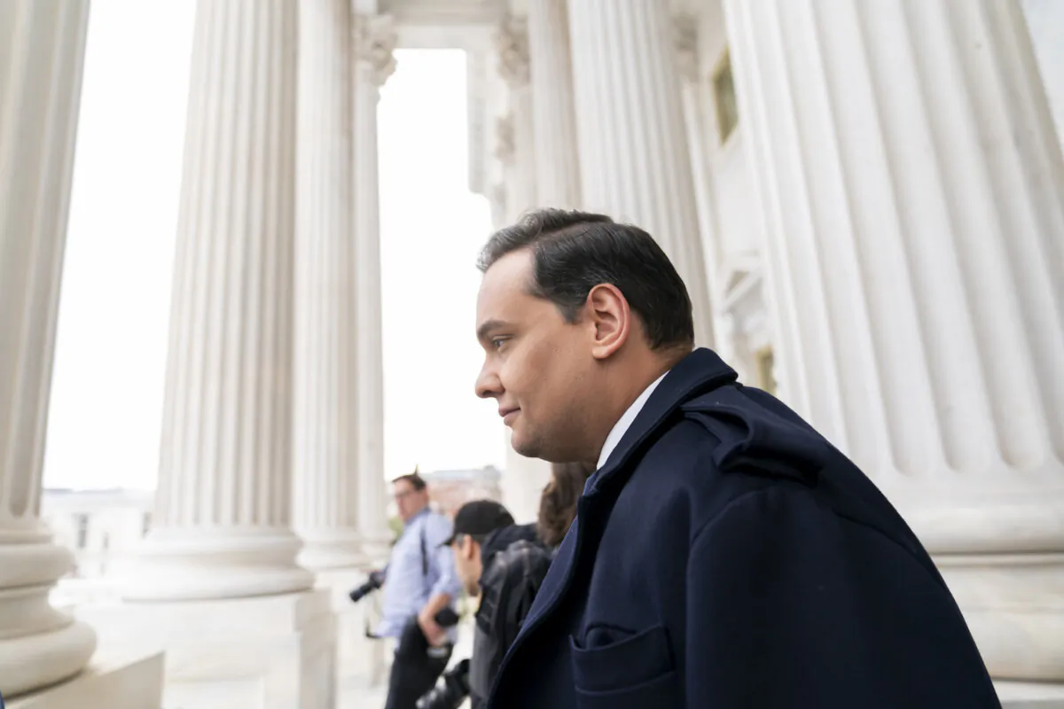 Rep. George Santos (R-N.Y.) leaves the Capitol after being expelled from the House of Representatives in Washington on Dec. 1, 2023. (Stephanie Scarbrough/AP Photo)