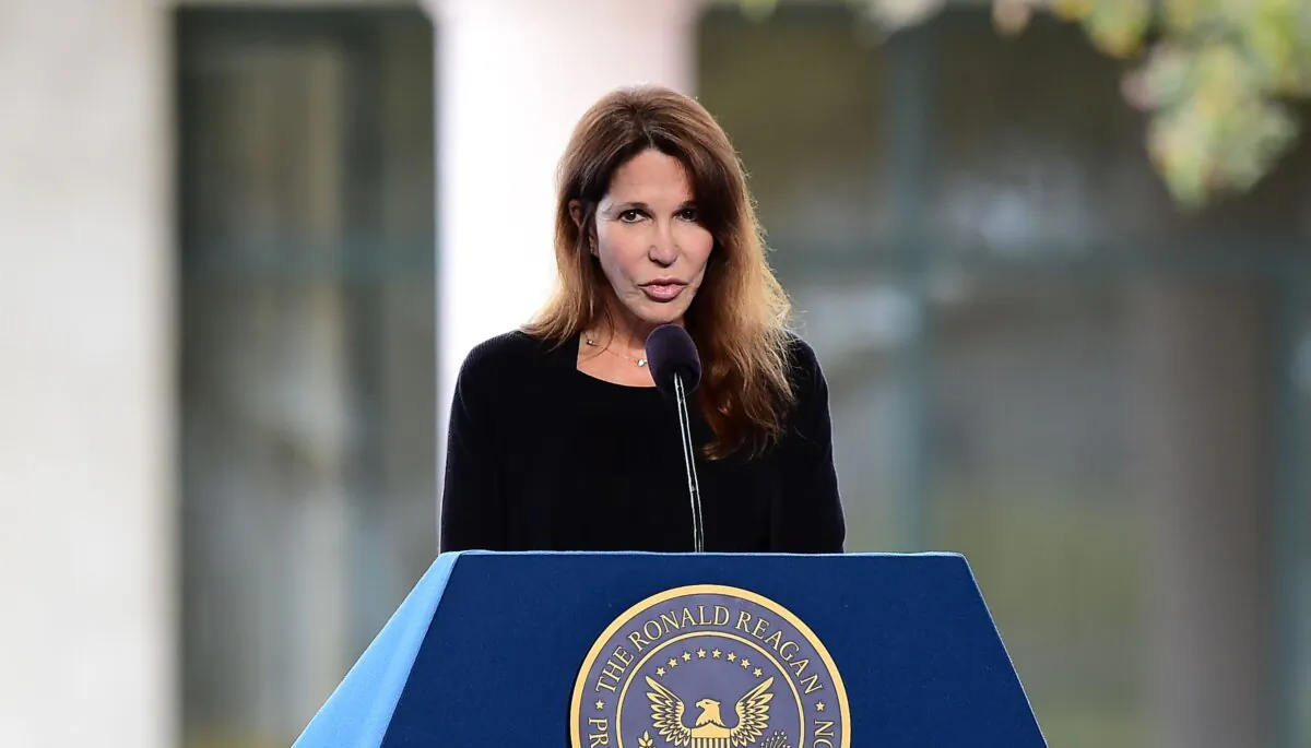 Patti Davis speaks at the funeral service for her mother, former U.S. First Lady Nancy Reagan, at the Ronald Reagan Presidential Library in Simi Valley, Calif., on March 11, 2016. (FREDERIC J. BROWN/AFP via Getty Images)
