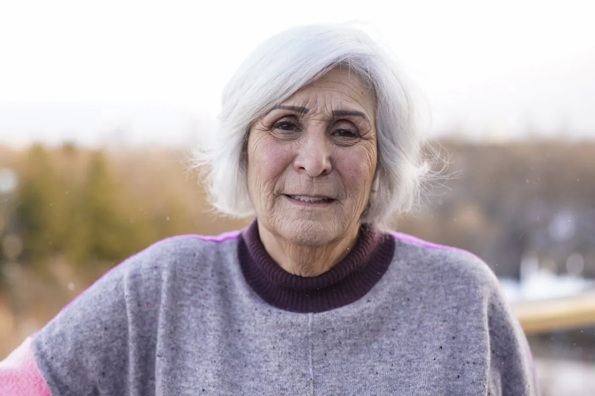 Gail Bocknek poses for a portrait at her home in Toronto on Feb. 18, 2024. (The Canadian Press/Arlyn McAdorey)