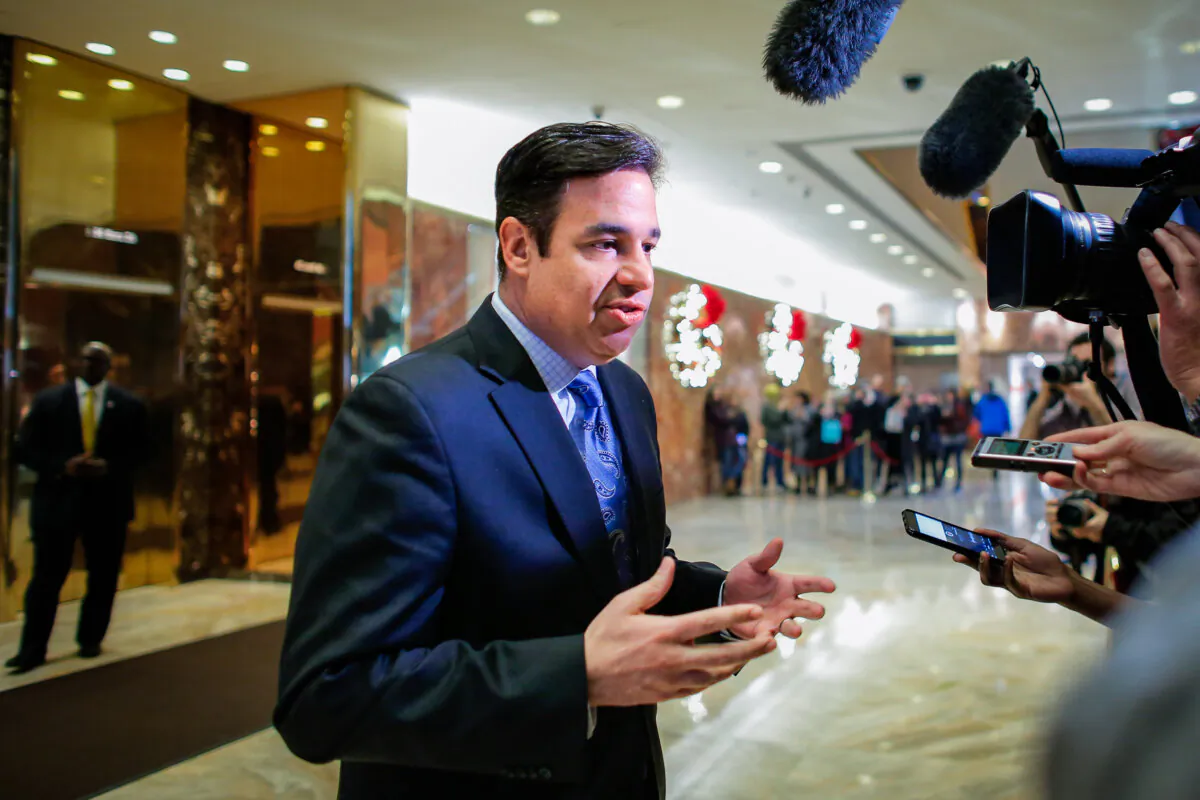 Rep. Raul Labrador (R-Idaho) speaks with members of the media at Trump Tower in New York on Dec. 12, 2016. (Kena Betancur/AFP via Getty Images)