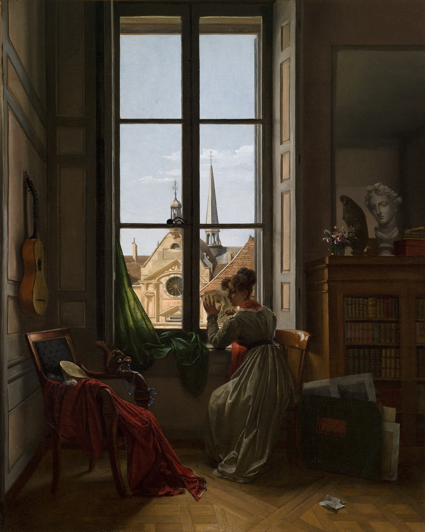 nterior with Young Woman Tracing a Flower