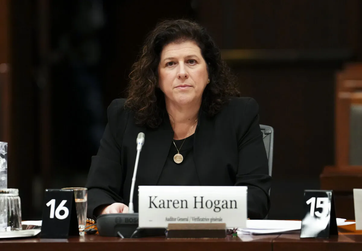 Auditor General Karen Hogan appears as a witness at a House of Commons standing committee on Public Accounts on Parliament Hill in Ottawa on Feb. 12, 2024. (THE CANADIAN PRESS/Sean Kilpatrick)