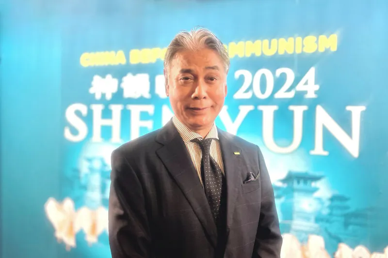Kamioka Nobuo at the Shen Yun Performing Arts performance at Kobe Bunka Hall in Japan on Feb. 11, 2024. (Niu Bin/The Epoch Times)