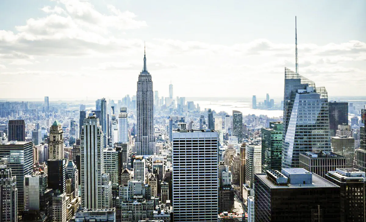 Midtown Manhattan buildings in New York City on March 4, 2021. (Spencer Platt/Getty Images)